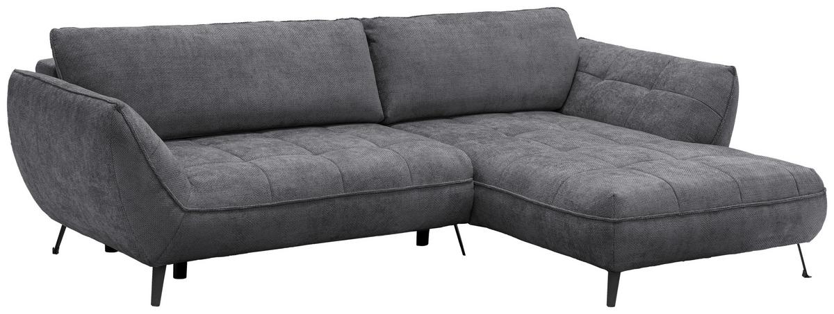 Ecksofa Samoa Anthrazit S: 282x187 cm - Anthrazit/Schwarz, Design, Textil (282/187cm) - Livetastic