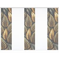 Flächenvorhang Zedric 5er Set - Anthrazit/Goldfarben, Natur, Textil (60/245cm)