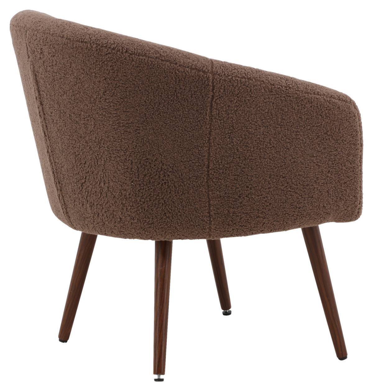 Sessel Wanda, Braun B: 68 cm - Braun, Design, Textil/Metall (68/75/63cm) - Livetastic