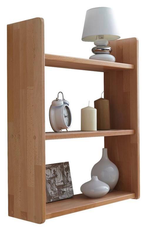 Hängeregal Simone B: 60 cm Buche Echtholz Massiv 2 Fächer - Buchefarben, Basics, Holz (60/74/20cm) - MID.YOU