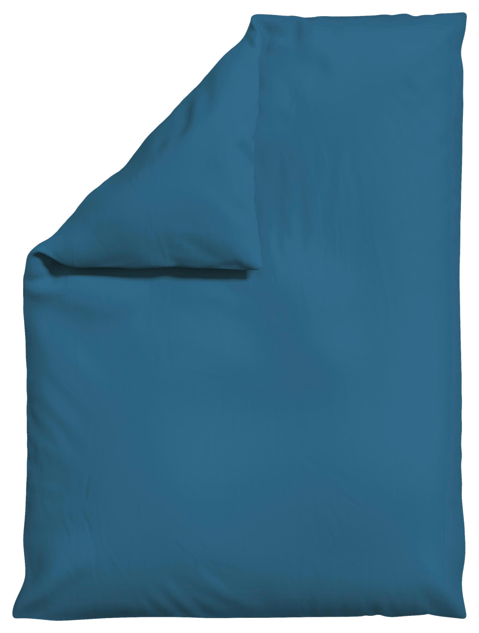 BETTDECKENBEZUG WOVEN SATIN - Blau, Basics, Textil (155/220cm) - Schlafgut