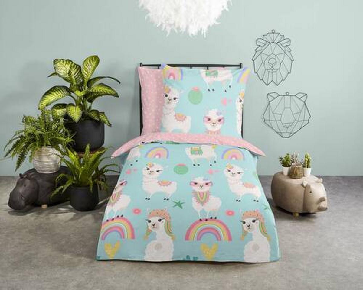 Jugendbettwäsche Lamalife Multicolor 135x200 cm - Multicolor, Design, Textil (135/200cm)
