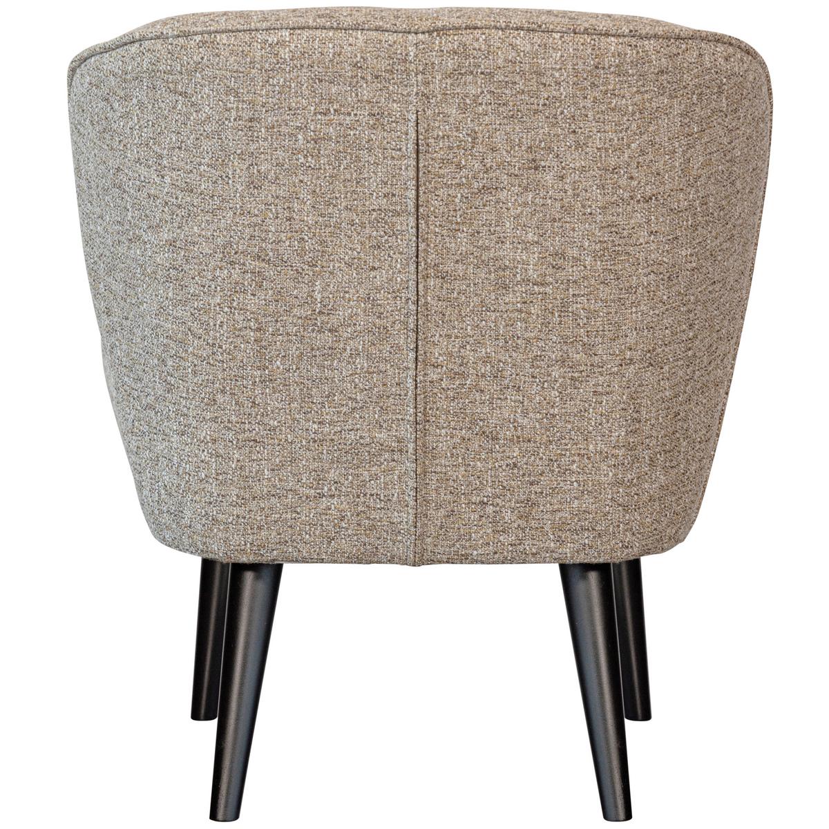 Sessel Sara Naturfarben B: 59cm - Schwarz/Naturfarben, Design, Textil (59/71/70cm) - Livetastic