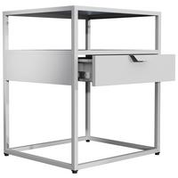 Nachtkästchen Flokas M Weiss - Schwarz/Weiß, MODERN, Holzwerkstoff (45/55/40cm) - MID.YOU