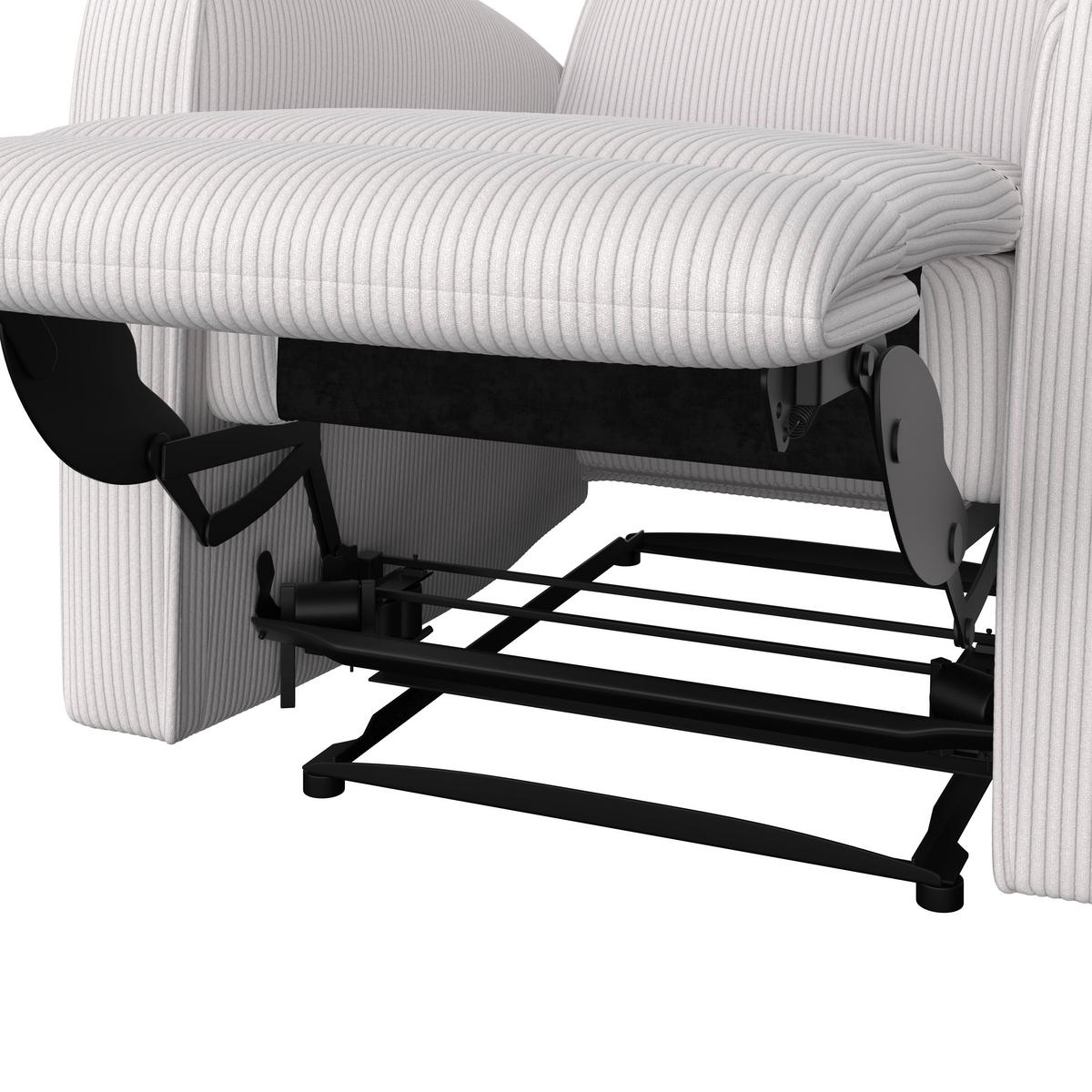 Fernsehsessel Leon beige mit Relaxfunktion - Beige/Schwarz, Basics, Holz/Kunststoff (80/102/96cm) - Ondega