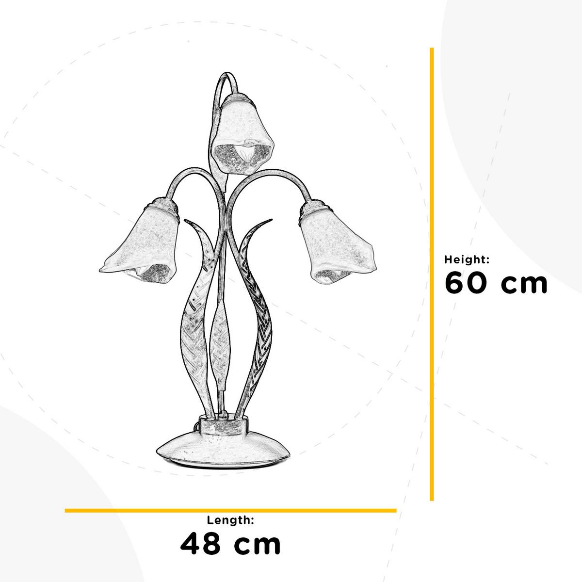 Tischleuchte 4230/Lg - Bronzefarben, KONVENTIONELL, Glas/Metall (48/48/61cm)
