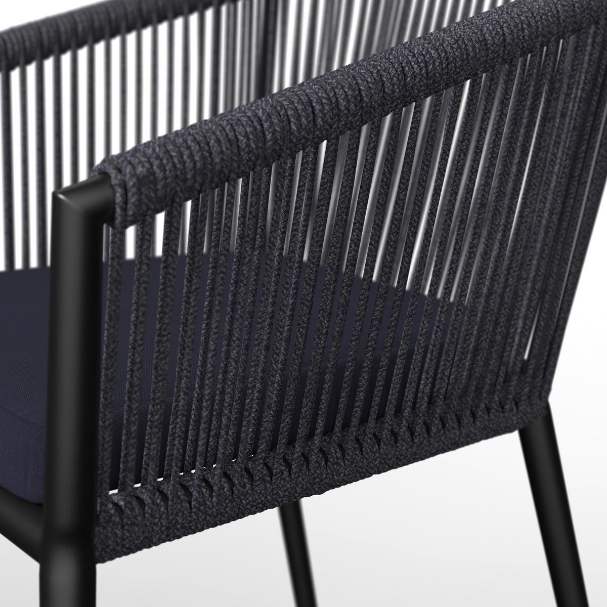 SADA ZAHRADNÍCH KŘESEL BENICIA - modrá/černá, Moderní, kov/textil (55/76/63cm) - Bessagi Garden