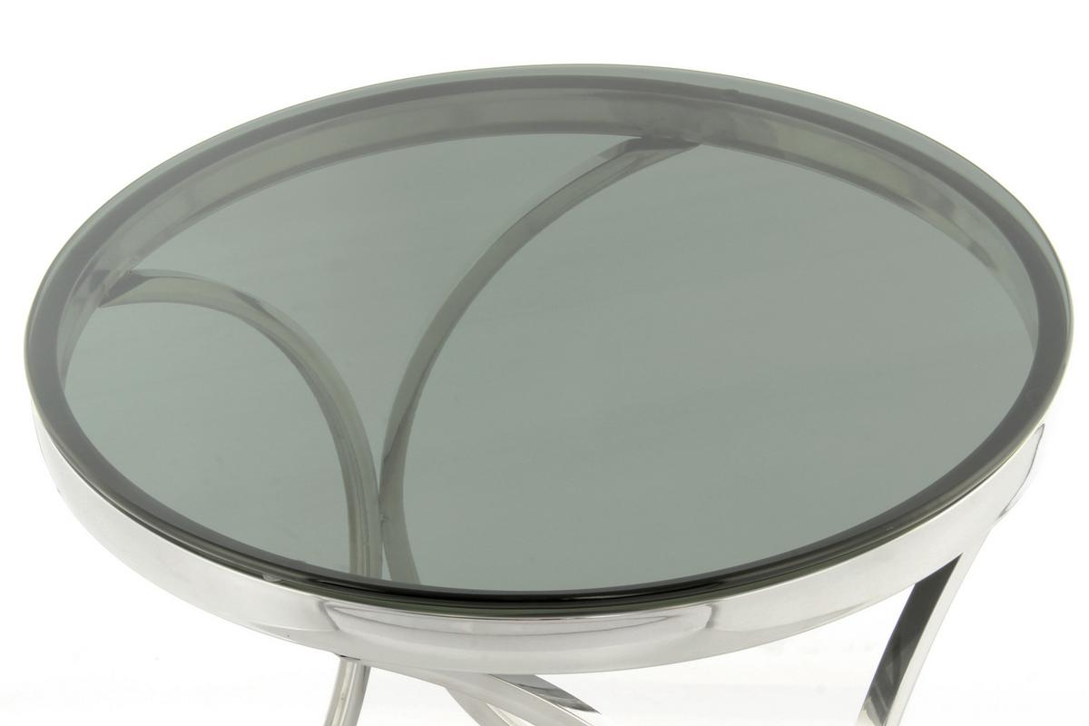 Beistellitsch mit Glasplatte Weyda, Silber/Schwarz - Silberfarben/Schwarz, Basics, Glas/Metall (50/50/55cm) - Kayoom