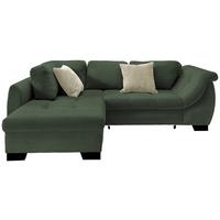 Ecksofa mit Schlaffunktion Flora Grün Cord - Beige/Schwarz, Design, Textil (190/250cm) - MID.YOU