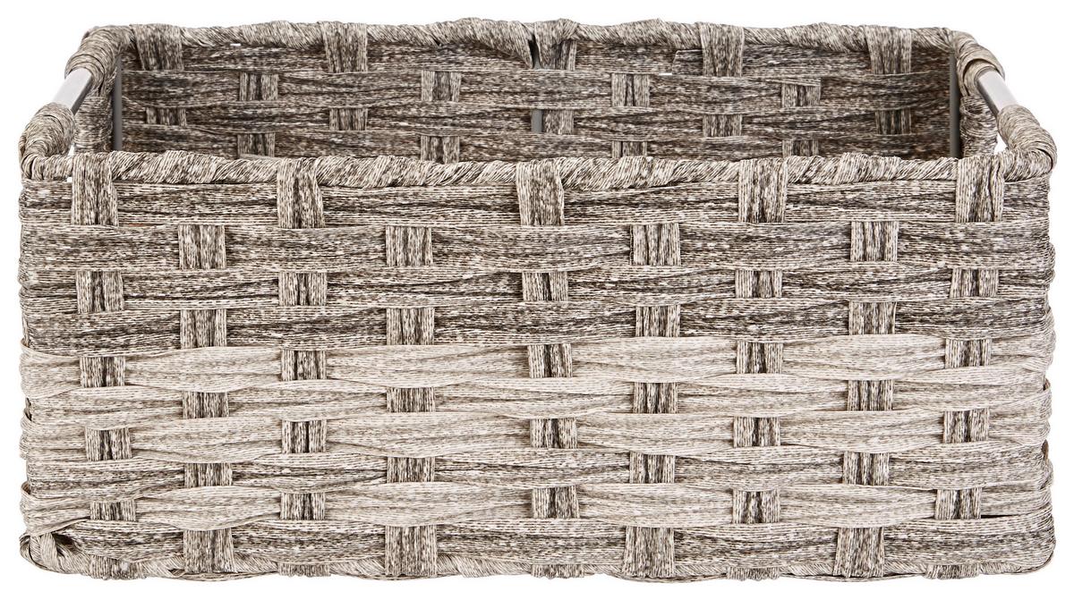 Regalkorb Jandra 22x34 cm Grau Metall/Kunststoff - Grau, ROMANTIK / LANDHAUS, Kunststoff/Metall (34/14/22cm) - James Wood