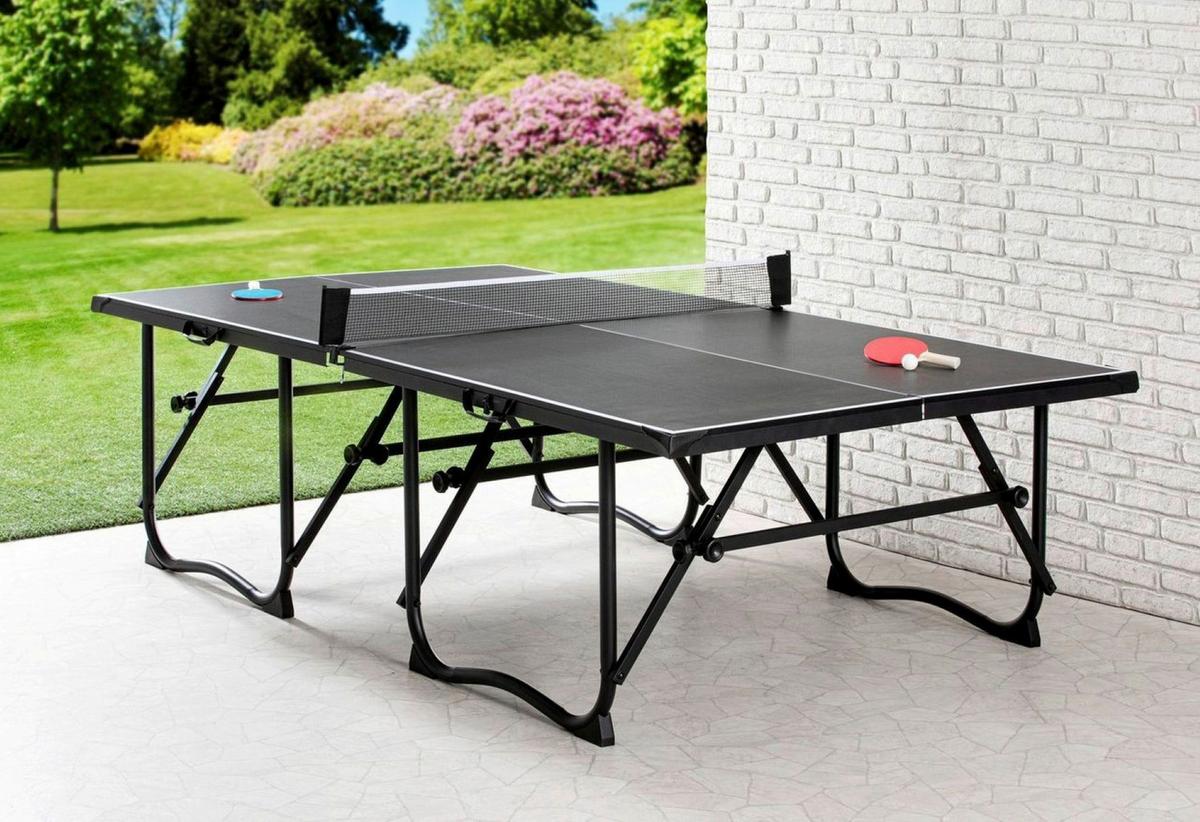 Tischtennistisch klappbar - Schwarz, Basics, Holzwerkstoff (274/152,5/76cm) - Prestige Home