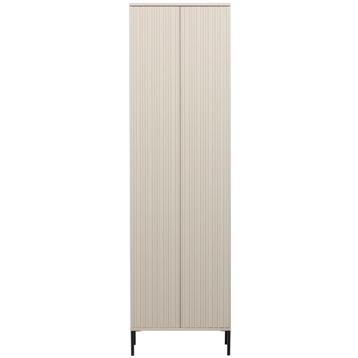 Garderobenschrank Gravure Grau B: 60 cm - Schwarz/Grau, Design, Holz (60/210/42cm) - Livetastic