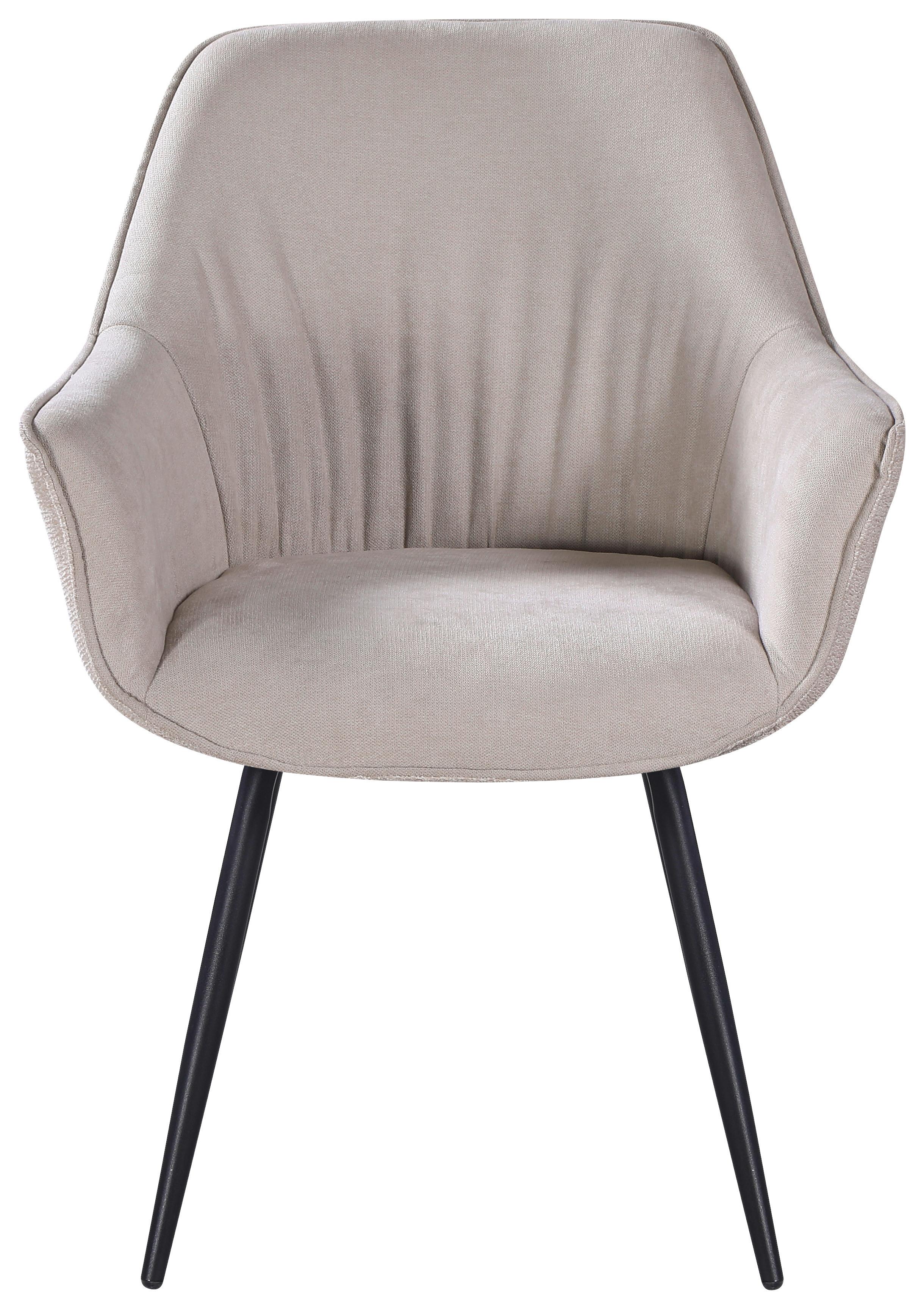 ŽIDLE S PODRUČKAMI NOVA - černá/béžová, Moderní, kov/textil (64/85/62cm) - Premium Living