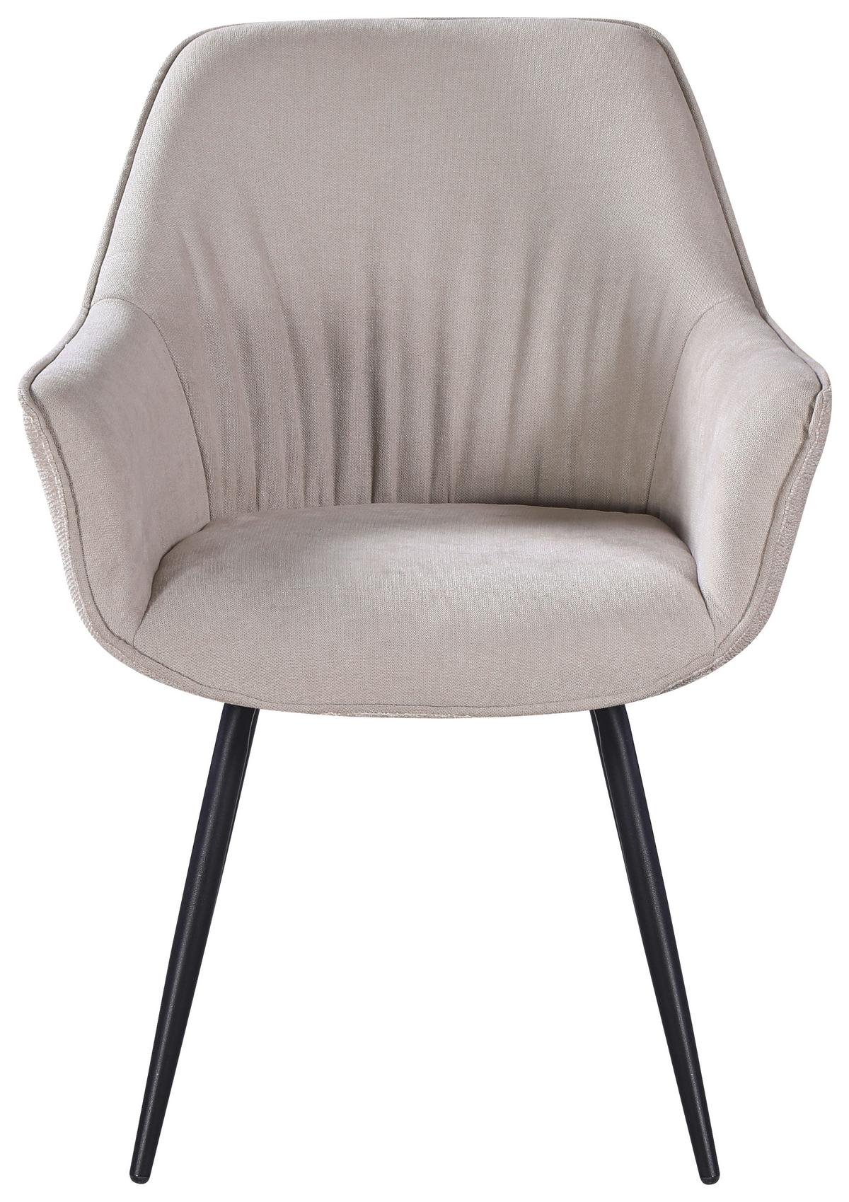 ŽIDLE S PODRUČKAMI NOVA - černá/béžová, Moderní, kov/textil (64/85/62cm) - Premium Living