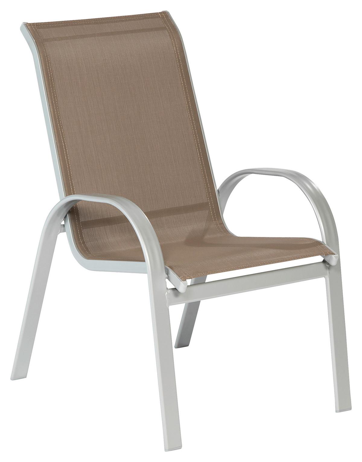 Gartenmöbel Set 5-Tlg. Amalfi aus Aluminium - Taupe/Silberfarben, MODERN, Textil/Metall - Gardenson