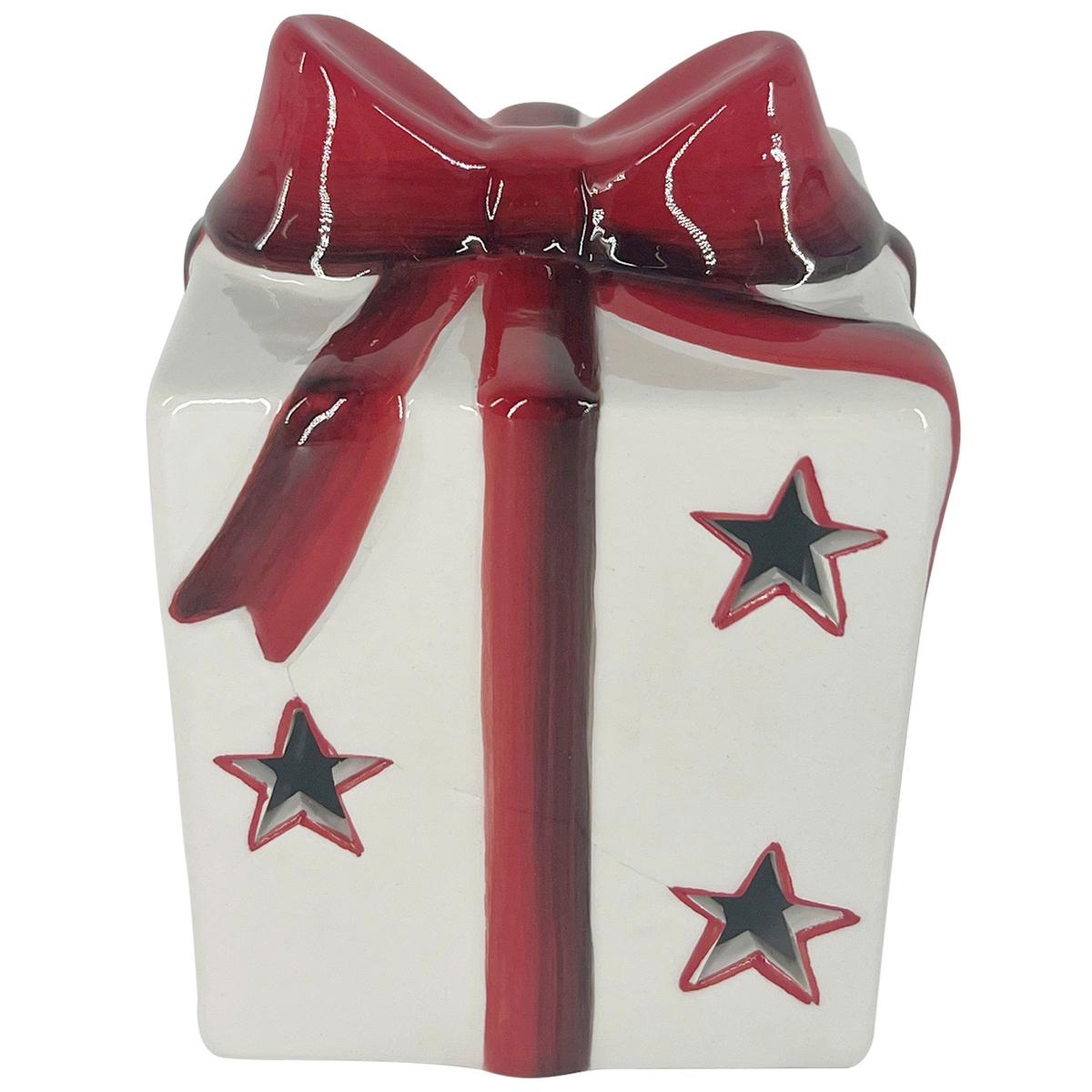 LED-Weihnachtsfigur Timber - Rot/Weiß, KONVENTIONELL, Keramik (8,3/8,3/11cm) - Luca Bessoni