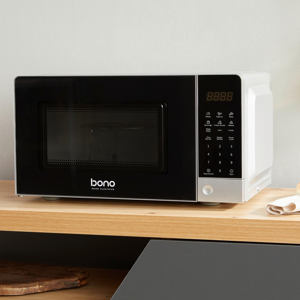 Mikrowelle Bono Schwarz 700 W 11 Leistungsstufen - Schwarz, Basics, Glas/Kunststoff (44,6/33,2/24,3cm) - Bono