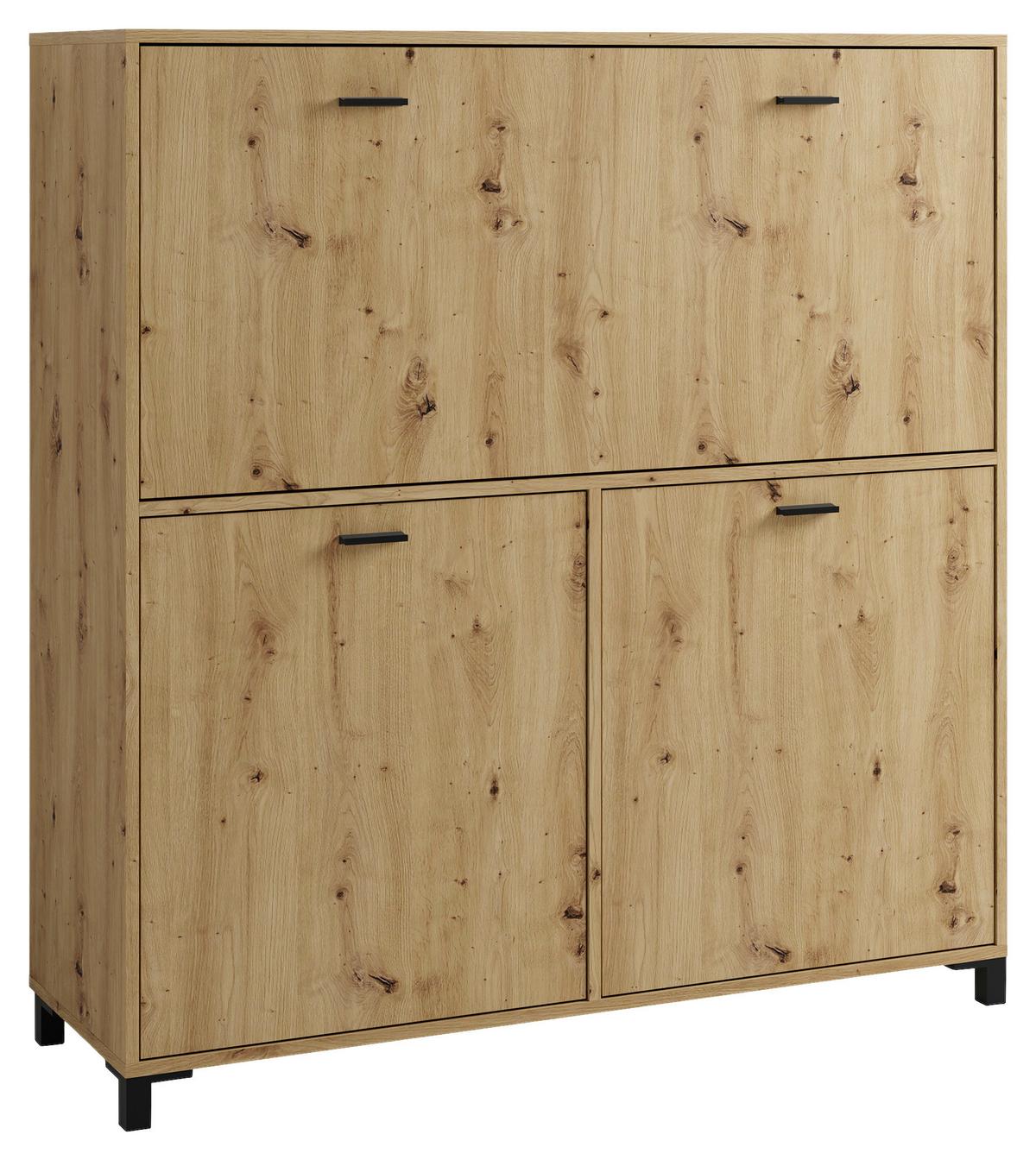 Sekretär Montana - Schwarz/Eiche Artisan, MODERN, Holzwerkstoff/Kunststoff (120/40/127cm) - MID.YOU