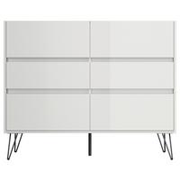 Sideboard Posseik Industrial Weiß/eichefarben B: 120 Cm - Elfenbein/Weiß Hochglanz, Design, Holzwerkstoff (120/93,6/42cm) - P & B