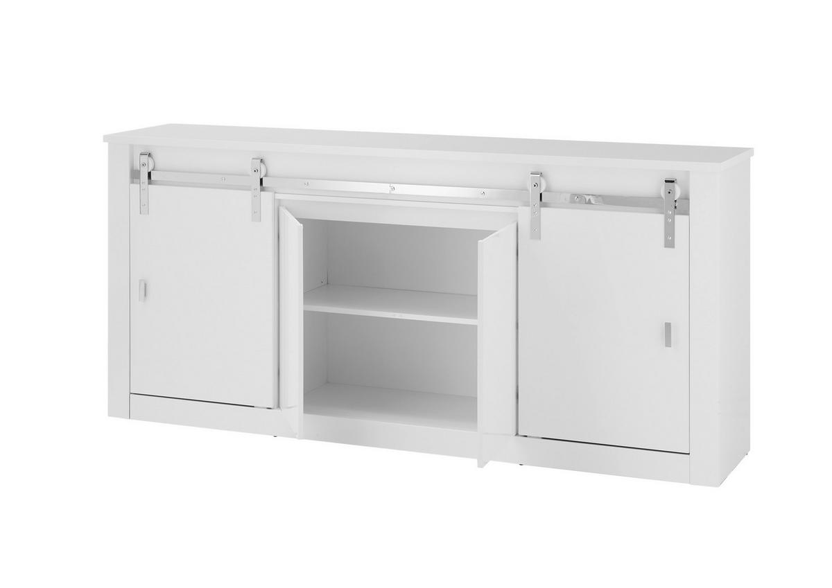 Wandboard Daytona Weiß B: 201  Cm - Weiß Hochglanz/Weiß, Design, Holzwerkstoff (201/91/43cm) - Livetastic