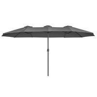 Sonnenschirm Grau Schwarz BxL: 460x270 cm - Schwarz/Grau, Basics, Textil/Metall (460/270cm) - Modante