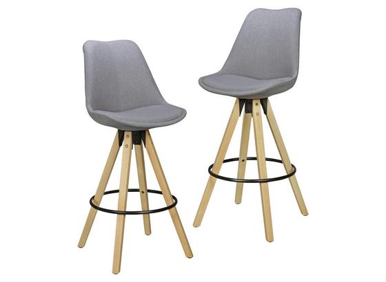 Barhocker-Set Lima 2-er Set Grau - Eichefarben/Grau, Design, Holz/Textil (49/113/49cm) - Livetastic Barhocker-Set Lima 2-er Set Grau - Eichefarben/Grau, Design, Holz/Textil (49/113/49cm) - Livetastic
