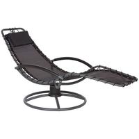 Bäderliege Sunny Stahl, Textilene Mit Kissen - Schwarz, MODERN, Textil/Metall (168/77/85cm) - Luca Bessoni