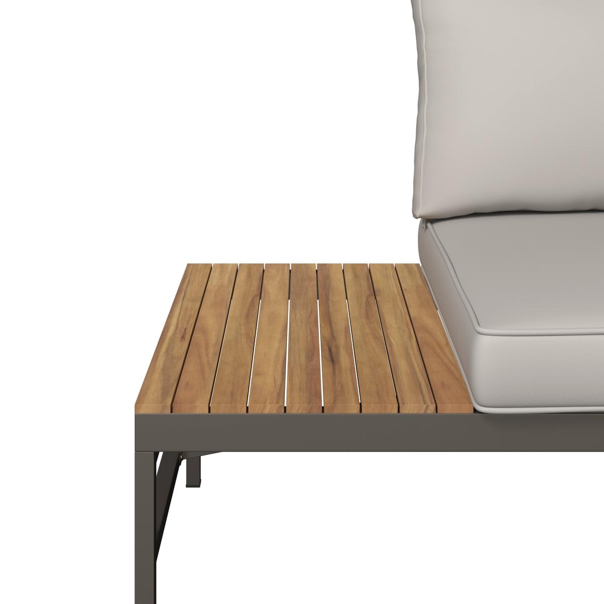 Loungegarnitur Rostock - Beige/Akaziefarben, MODERN, Holz/Textil (57/35/57cm) - Beldano