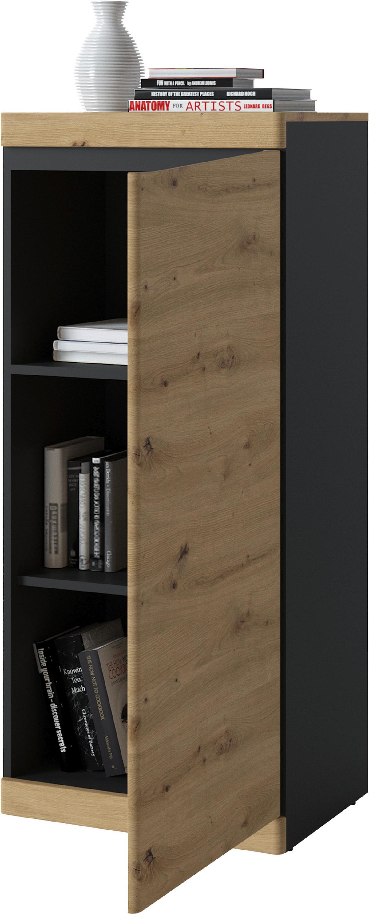 Kommode Turino B: 54 Cm - Anthrazit/Eiche Artisan, Trend, Holzwerkstoff (54/122,8/39,9cm)