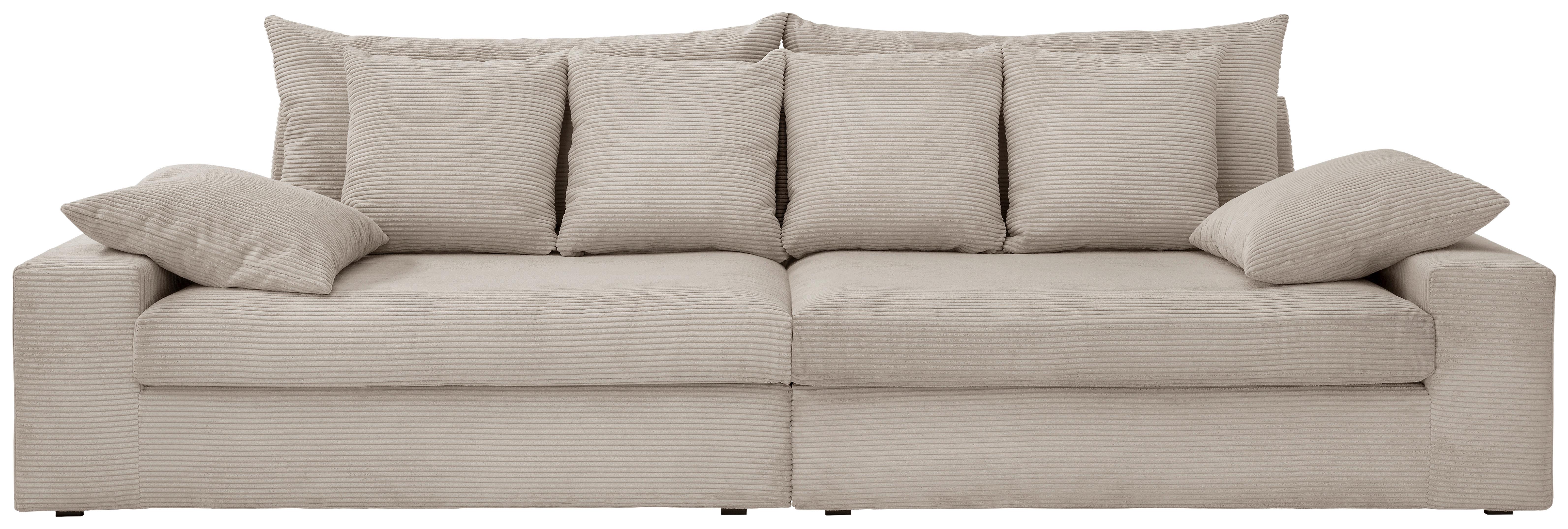 Viersitzer-Sofa Avellino Beige B: 308 cm - Beige/Schwarz, MODERN, Textil (308/80/140cm) - Livetastic