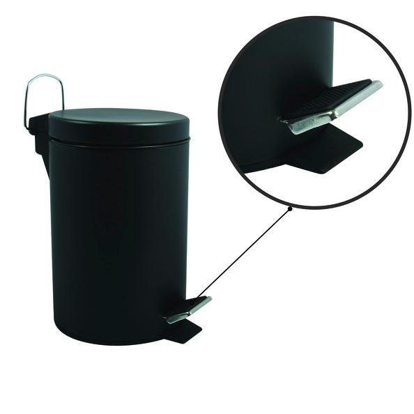 Kosmetikeimer Unis 5l Schwarz Metall Dxh 20,5x27,7 - Schwarz, Basics, Kunststoff/Metall (20,5/27,7cm)