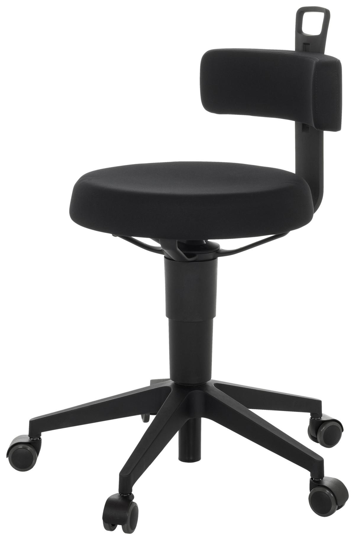 Bürohocker Top Work Flex - Schwarz, Basics, Kunststoff/Textil (40/74-86/46cm) - MID.YOU