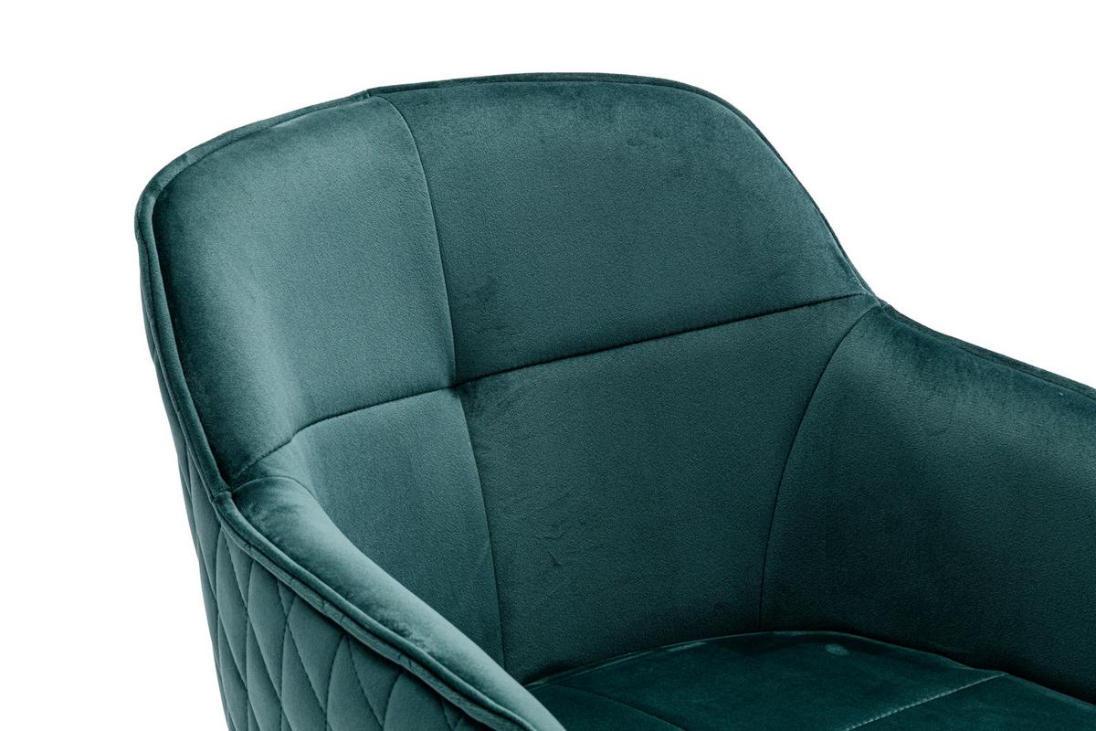 Židle s područkami EMMA, zelená - černá/zelená, Moderní, kov/textil (59/82/62cm) - MID.YOU