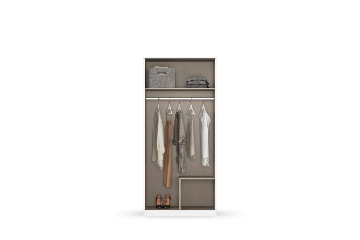 Drehtürenschrank Costa Grau B: 91 cm - Grau, MODERN, Holzwerkstoff (91/197/54cm) - Rauch Möbel