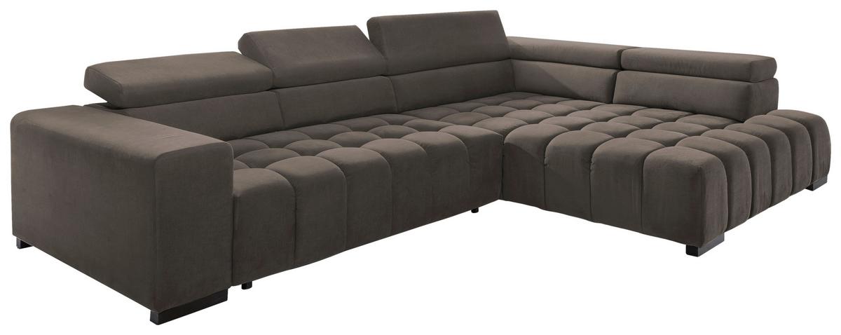 Eckschlafsofa Elias Neu Braun S: 307 Cm - Schwarz/Braun, Design, Textil (307/201cm) - Livetastic