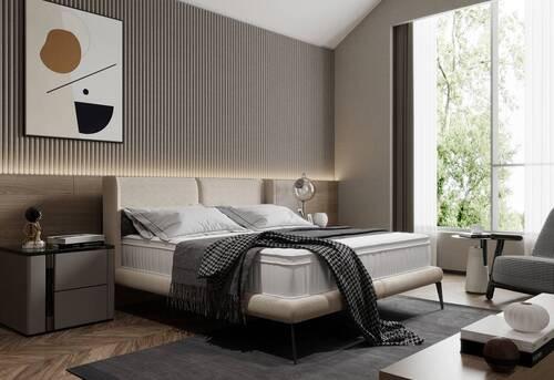 Polsterbett +matratze 180x200 Tessina Now Or Never Cognac - Cognac/Creme, MODERN, Textil (180/200cm) - Livetastic