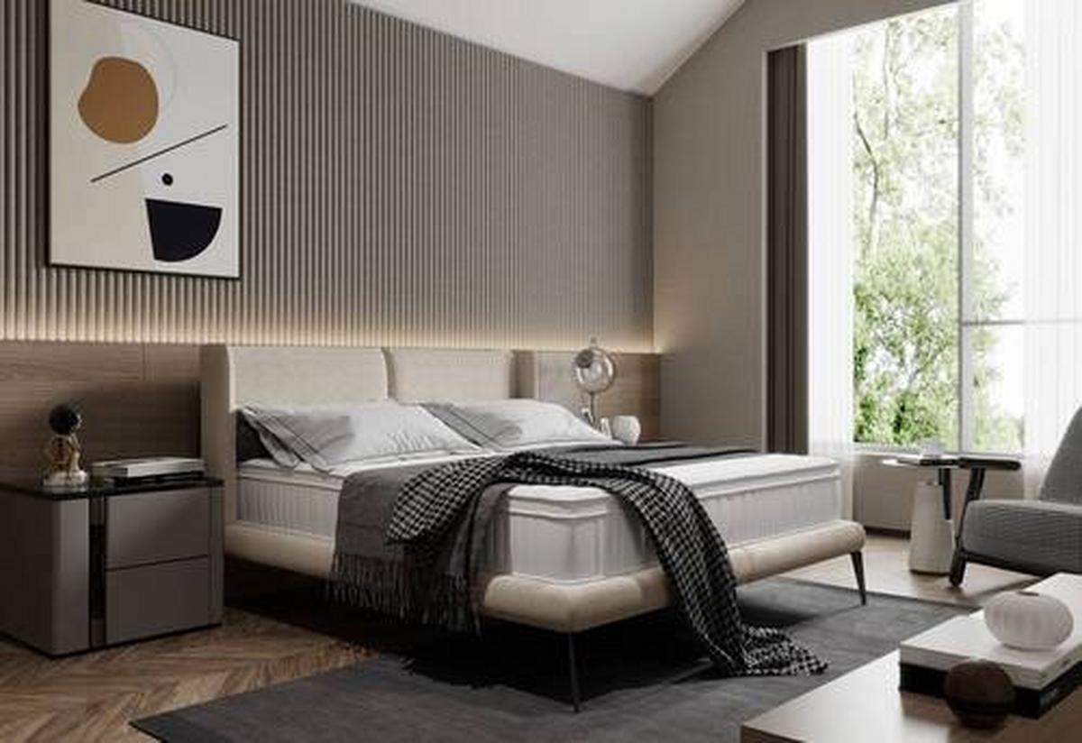 Polsterbett +matratze 180x200 Tessina Now Or Never Cognac - Cognac/Schwarz, MODERN, Textil (180/200cm) - Livetastic