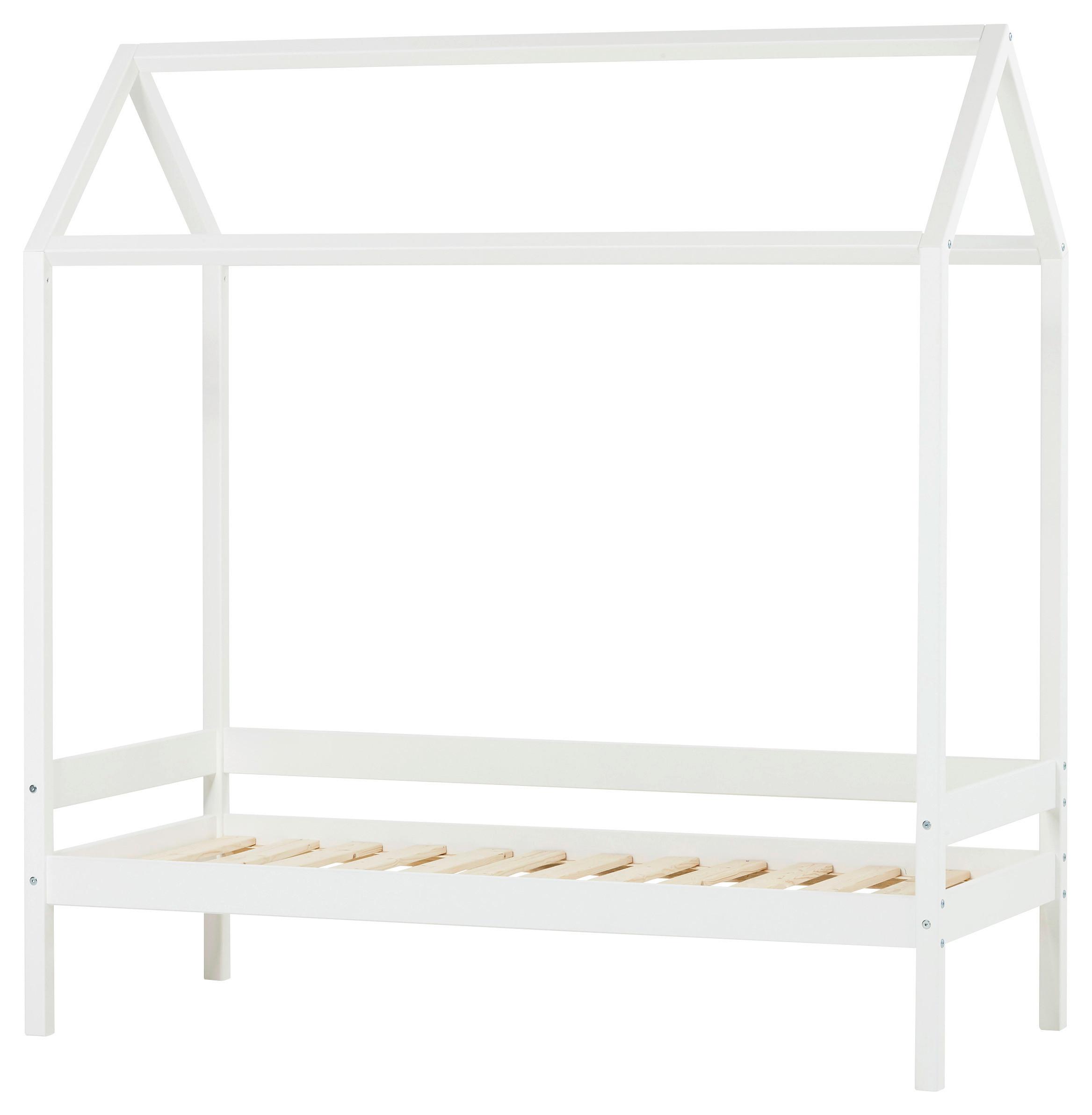 Hausbett Eco Comfort Weiß, Lf: 70x160 cm - Weiß/Naturfarben, MODERN, Holz (70/160cm) - MID.YOU