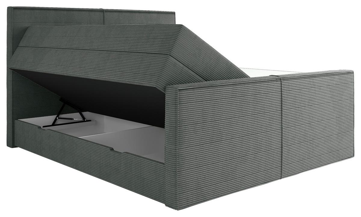 Boxspringbett Rodi Grau LF: 180x200 cm - Grau, MODERN, Textil (180/200cm) - Livetastic