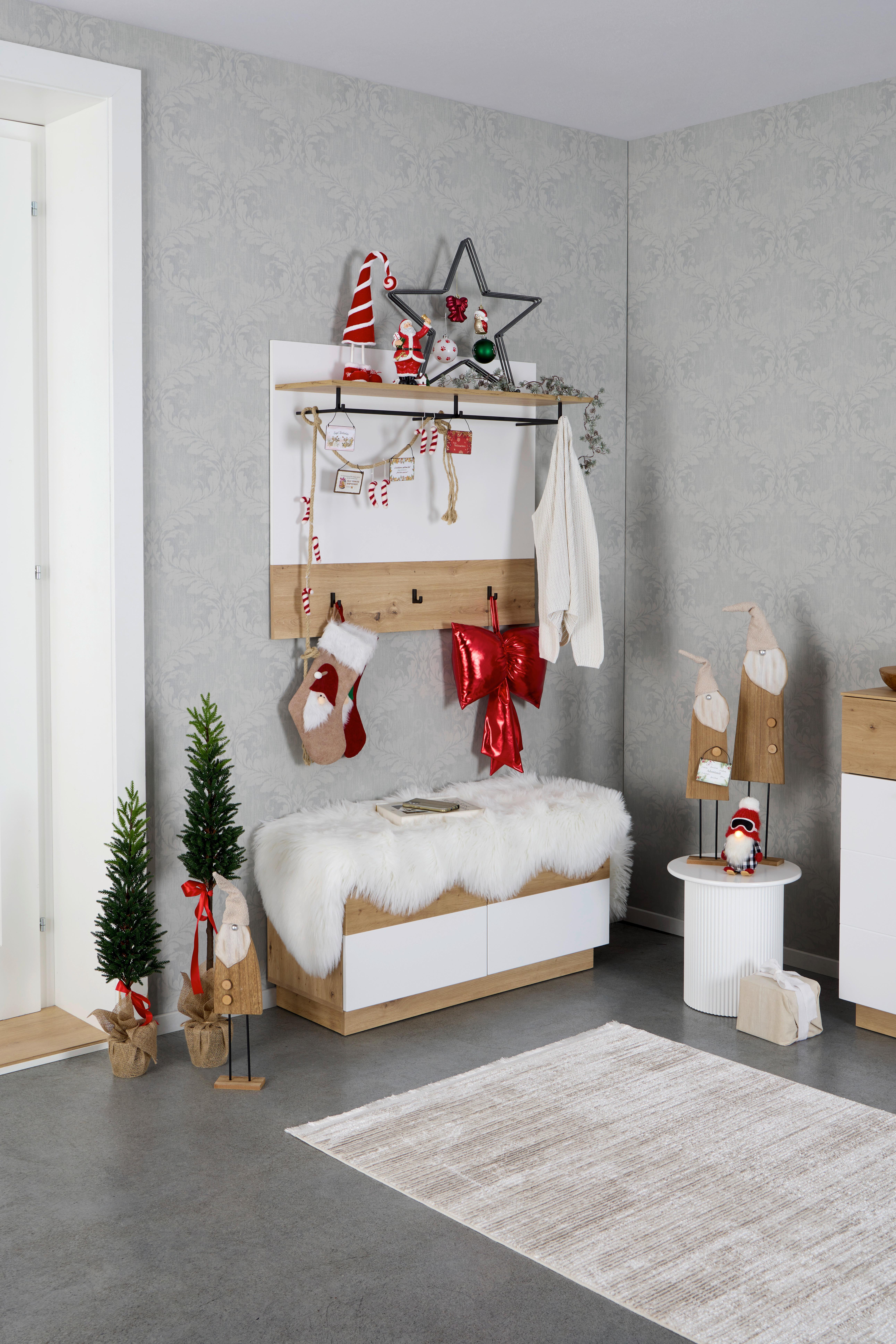 Christbaumanhänger Kiru - Rot/Weiß, Basics, Textil (3,5/1/8,5cm)