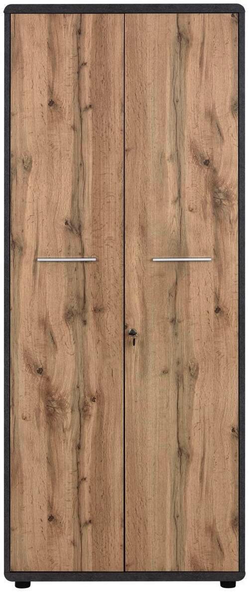 Aktenschrank Versperrbar Fontana Eiche, B 75 Cm - Eichefarben/Dunkelgrau, MODERN, Holzwerkstoff (75/184,7/35cm)