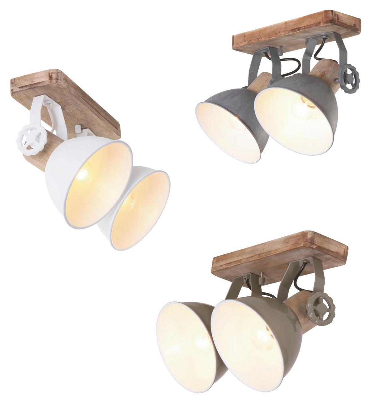 Deckenspots Gearwood - Anthrazit, Trend, Holz/Metall (32/19/17cm)