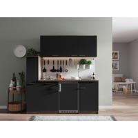Küchenblock Oliver Singleküche 180 cm - Eichefarben/Schwarz, Basics, Holzwerkstoff (180cm) - Respekta