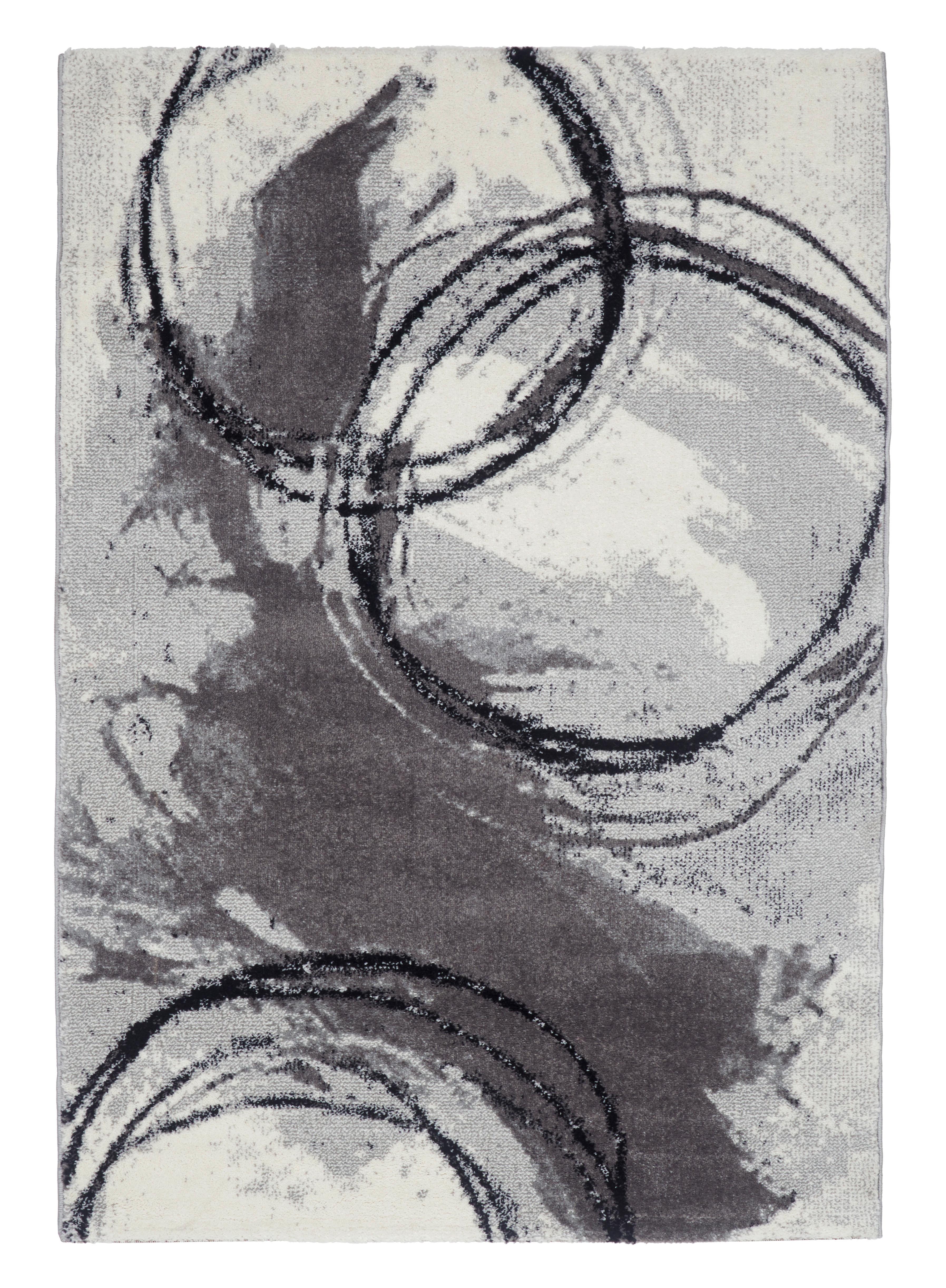 Webteppich Schwarz/ Hellgrau Lia 80x150 Cm - Hellgrau/Schwarz, MODERN, Textil (80/150cm) - Ondega