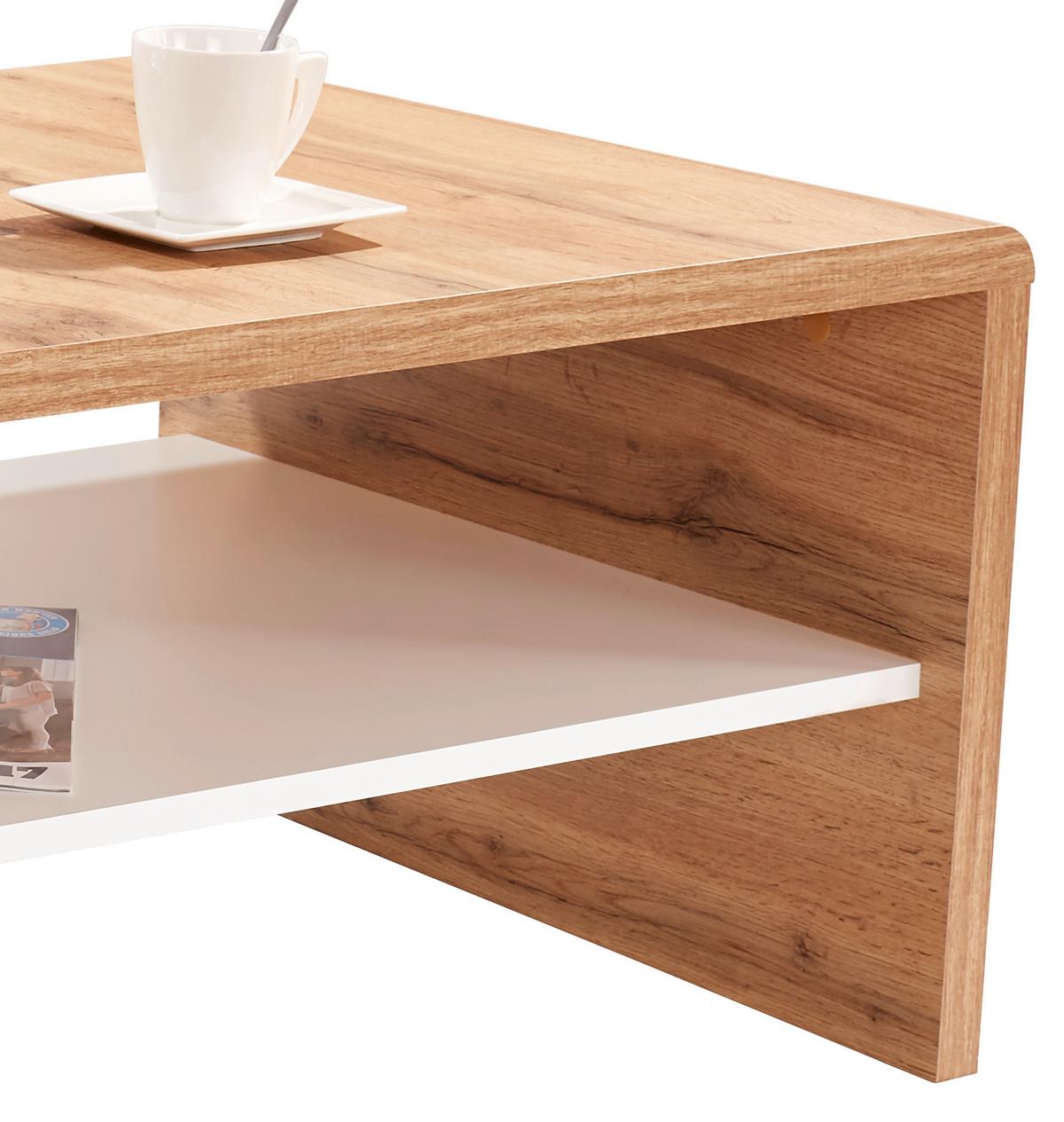 KONFERENČNÍ STOLEK Cala Luna - bílá/dub wotan, Moderní, kompozitní dřevo (100/40/59cm)