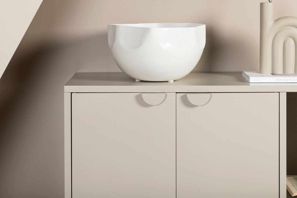 Sideboard Piring - Beige, Design, Metall (110/100/42cm) - Livetastic