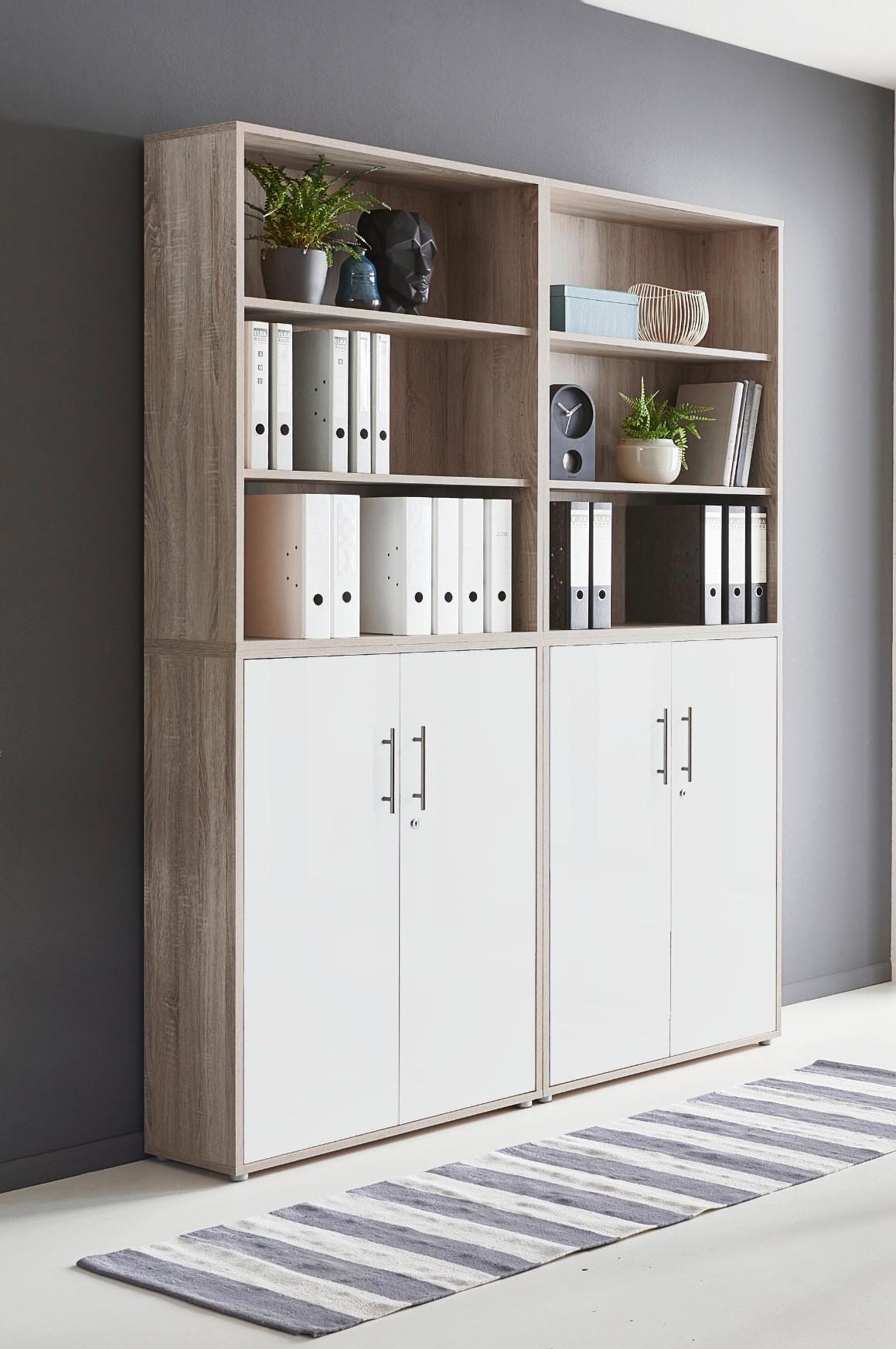 Office Edition B: 169 cm Sonoma Eiche/Weiß - Weiß/Sonoma Eiche, MODERN, Holzwerkstoff (169/227/33cm) - MID.YOU