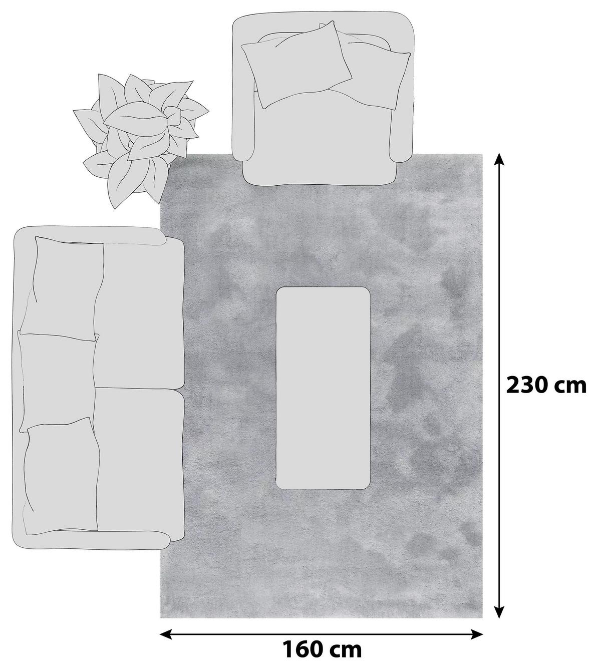 Hochflorteppich Relaxx Hellgrau 160x230 cm - Hellgrau, Basics, Textil (160/230cm) - Esprit