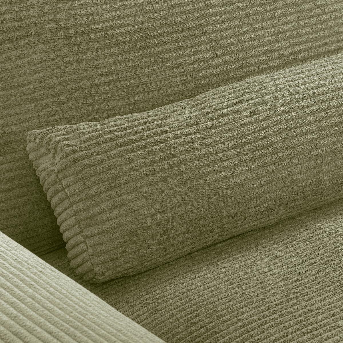 Ecksofa Berlin Cord Olivgrün 313x172 cm - Schwarz/Olivgrün, Design, Textil (313/172cm) - P & B