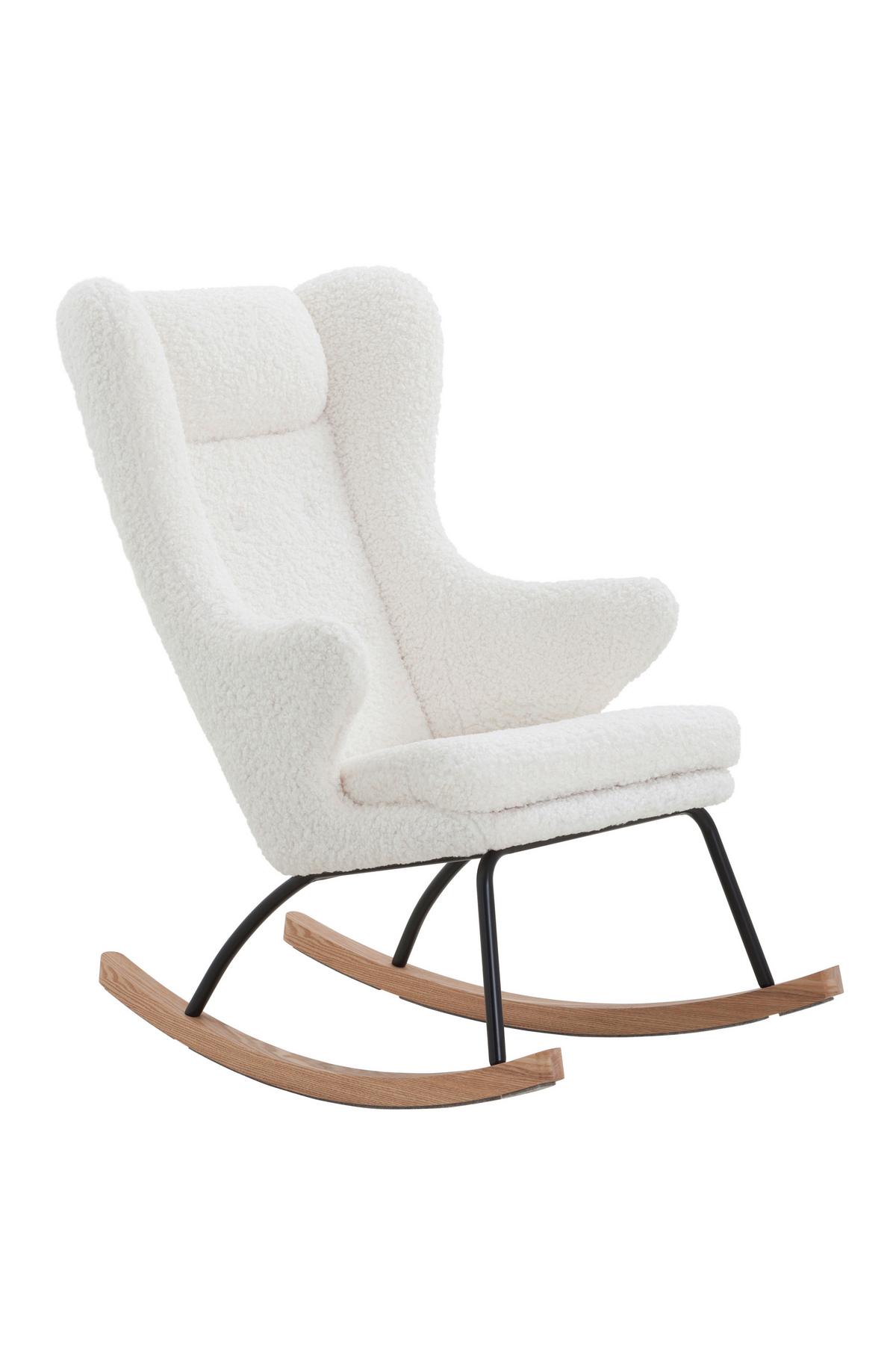 Schaukelstuhl Weiß B: 66cm - Eichefarben/Schwarz, MODERN, Textil/Metall (66/106/104cm) - Livetastic